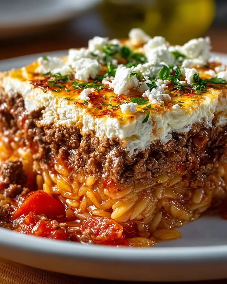 Das Original: Griechischer Kritharaki-Hackauflauf mit Feta