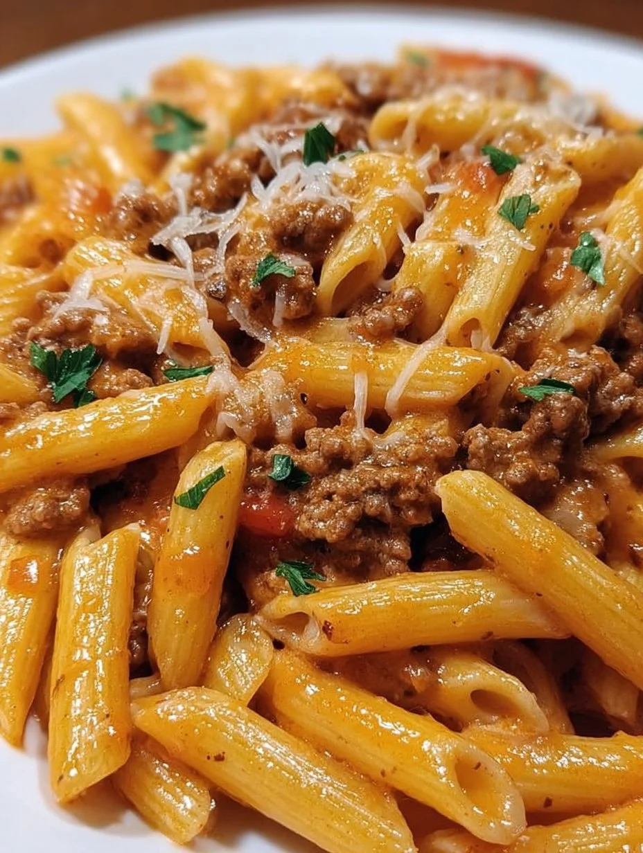 25-Minuten Hackfleisch Pasta mit unwiderstehlicher Käsesauce
