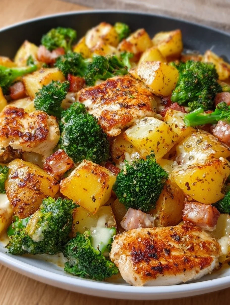 Kartoffel-Hähnchen-Pfanne mit Brokkoli ganz einfach