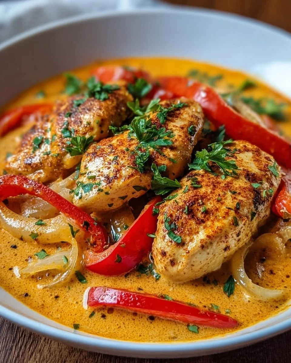 Paprika-Sahne-Hähnchen