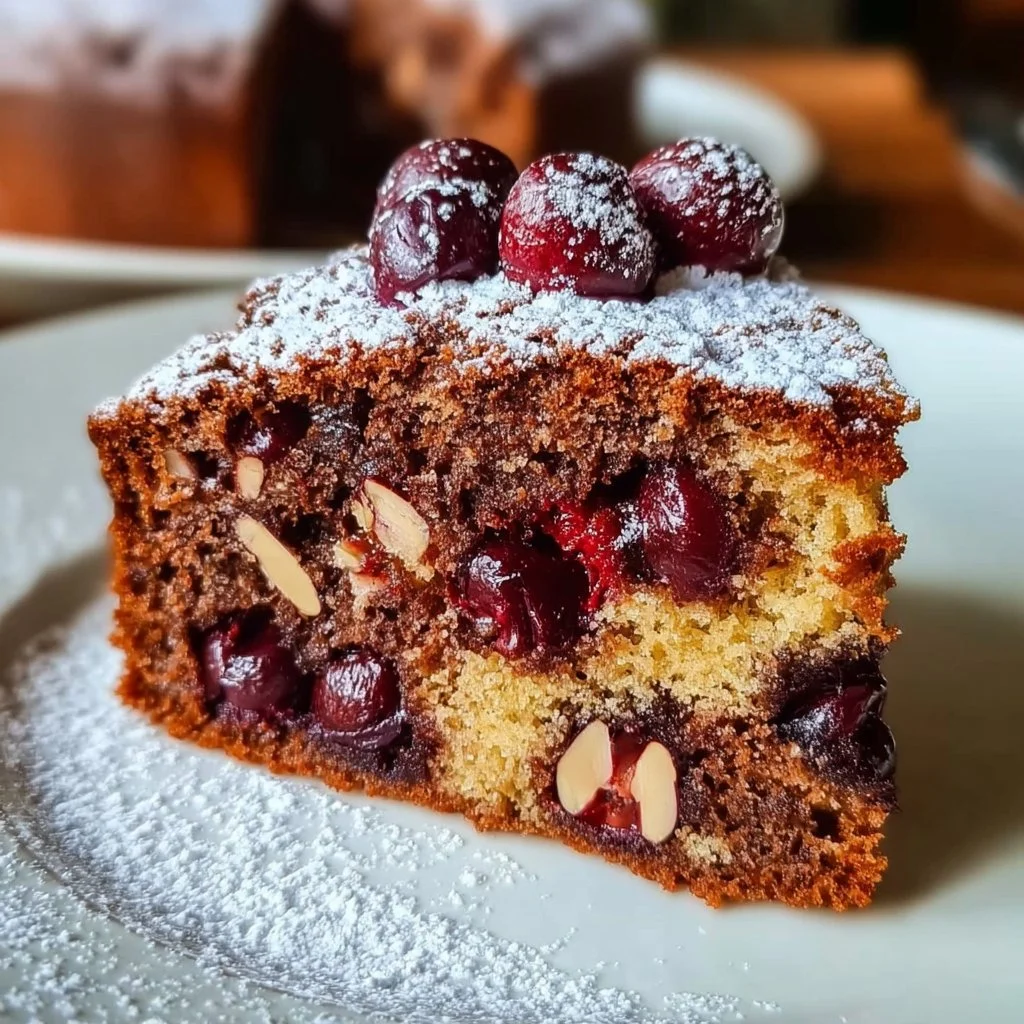Saftiger Schoko Nuss Kirsch Kuchen
