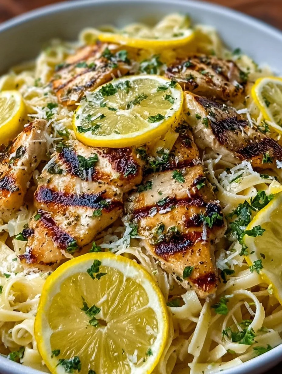Zitronige Hähnchen-Pasta mit Knoblauch