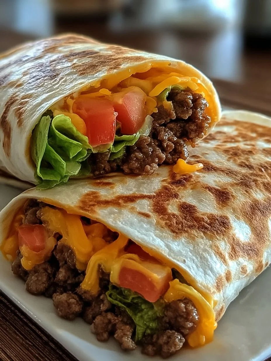 Gegrillte Cheeseburger-Wraps