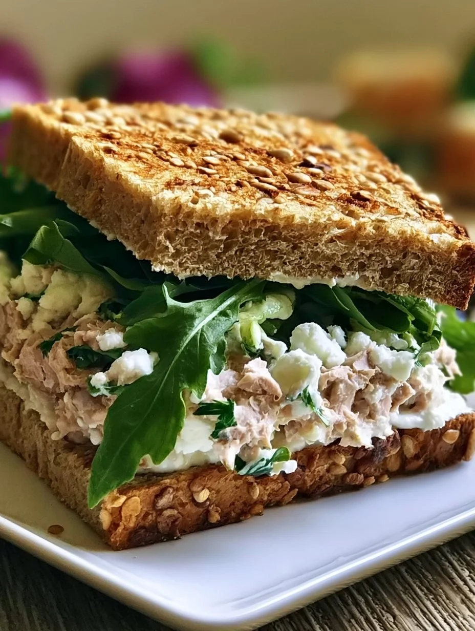 Gegrilltes Thunfisch-Sandwich mit Feta