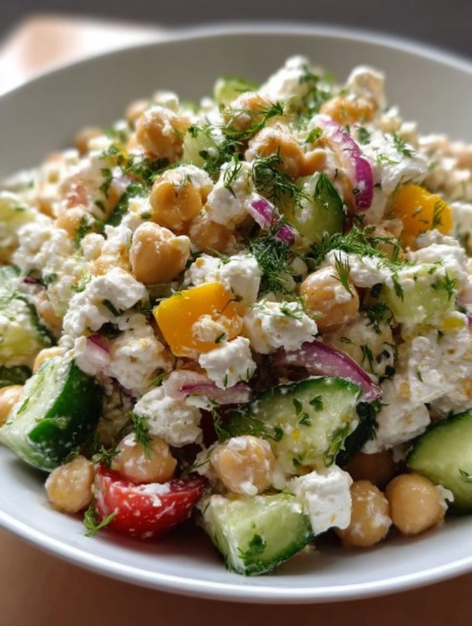 Hüttenkäse Kichererbsen Salat