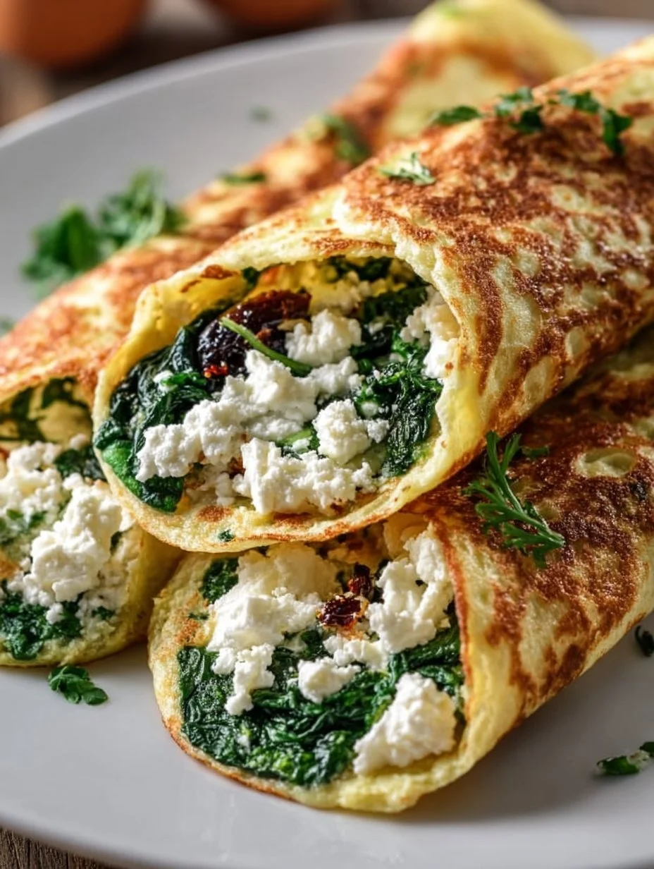 Keto Pancake Wraps with Spinach and Feta
