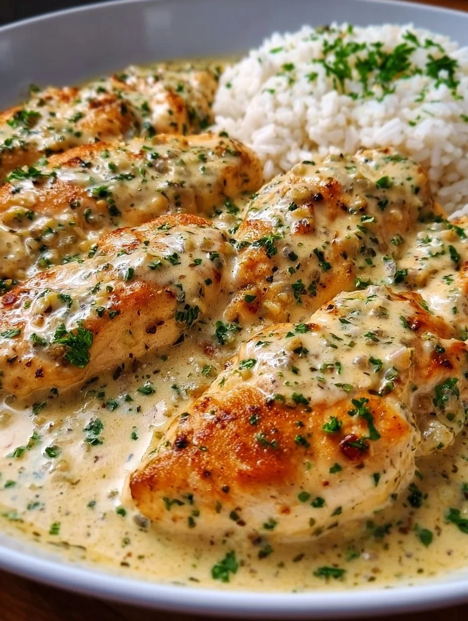 Saftige Hähnchenbrust in Sahnesauce
