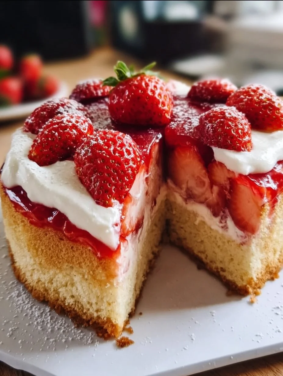 Schneller Erdbeerkuchen mit Schmand