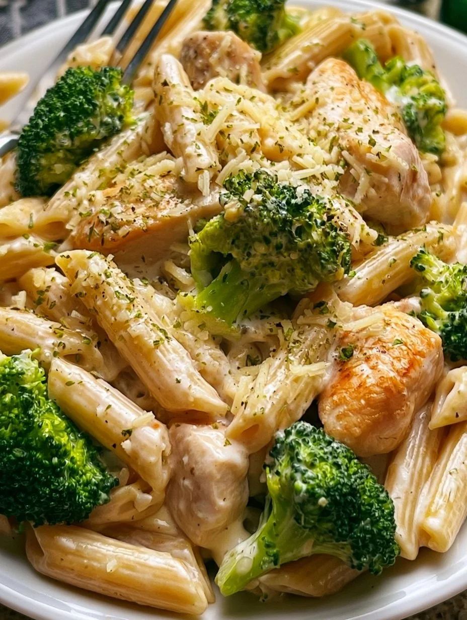 Cremige Hähnchen-Brokkoli-Pasta