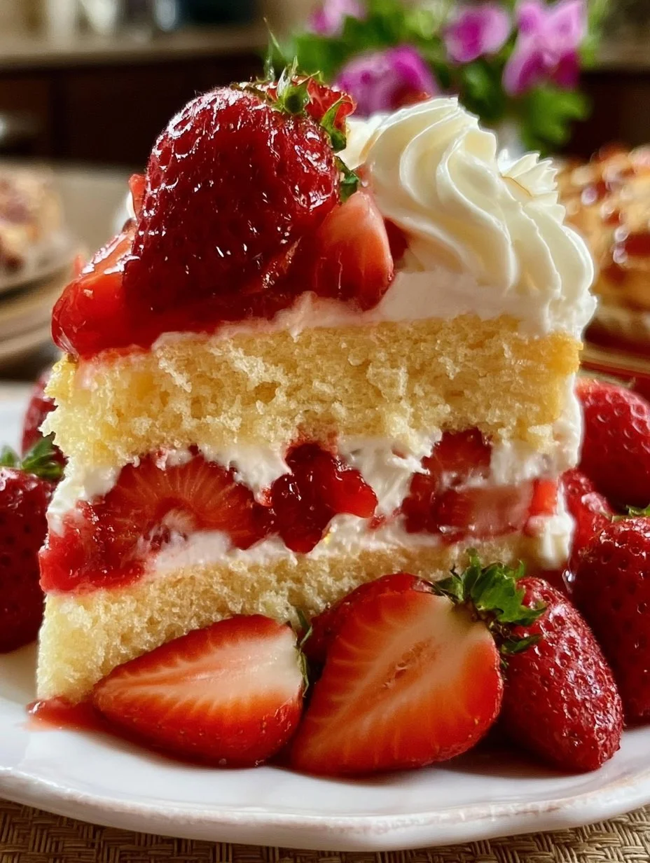 Fantakuchen mit Erdbeeren