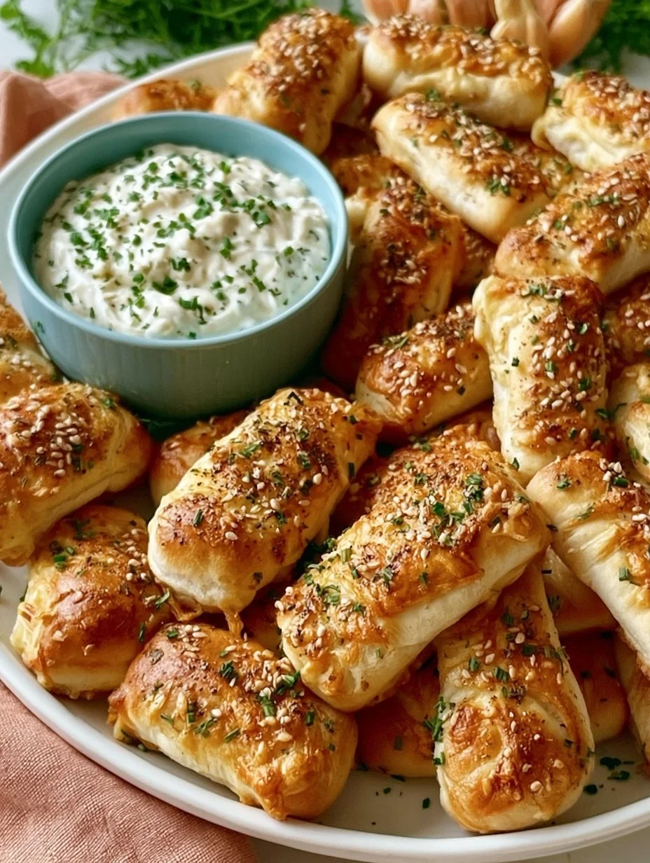 Laugenkonfekt mit Zwiebel-Dip