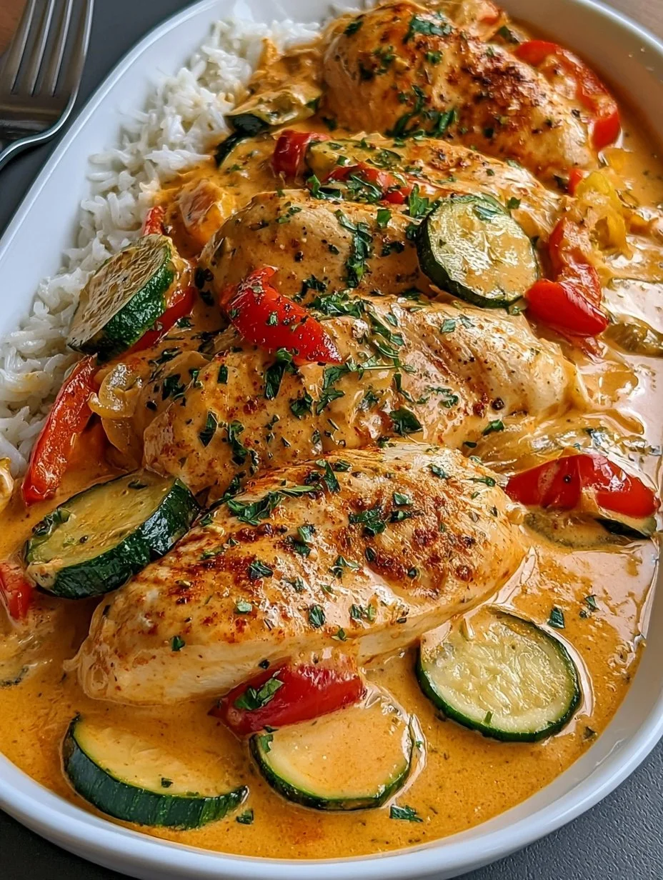Paprika-Zucchini-Sahne-Hähnchen