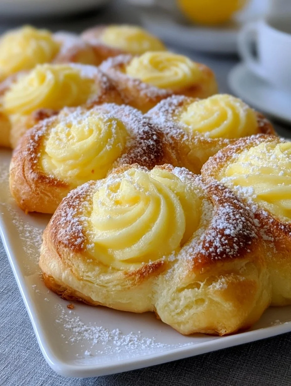 Puddingschnecken aus Blätterteig