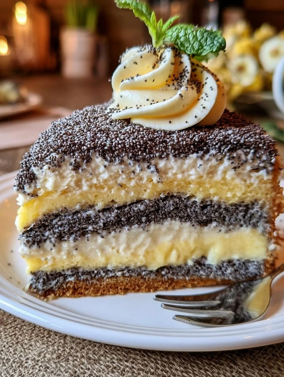 Saftiger Mohnkuchen mit Pudding & Schmand (schnelles Rezept)