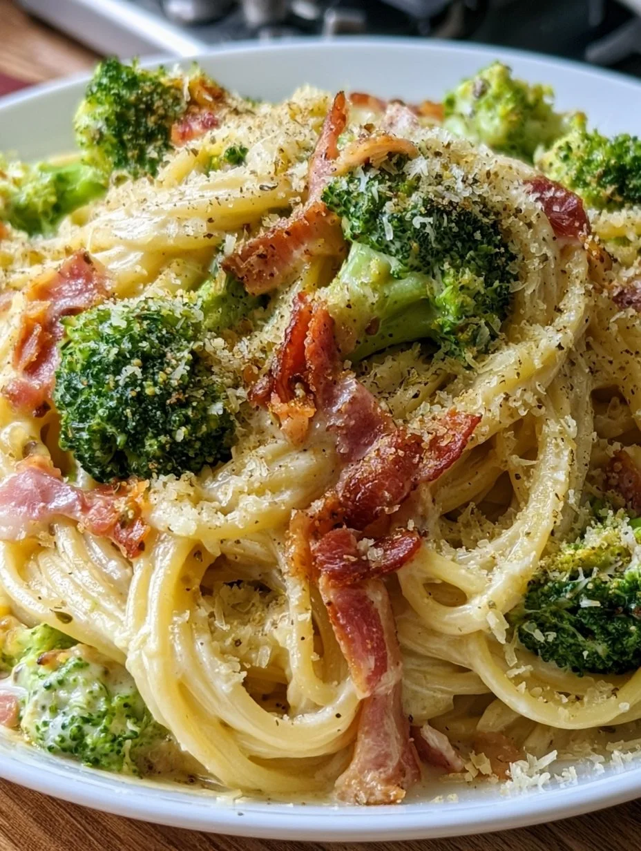Cremige Pasta mit Brokkoli und Bacon