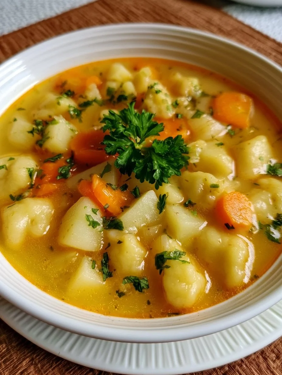 Galuschki Suppe mit Kartoffeln