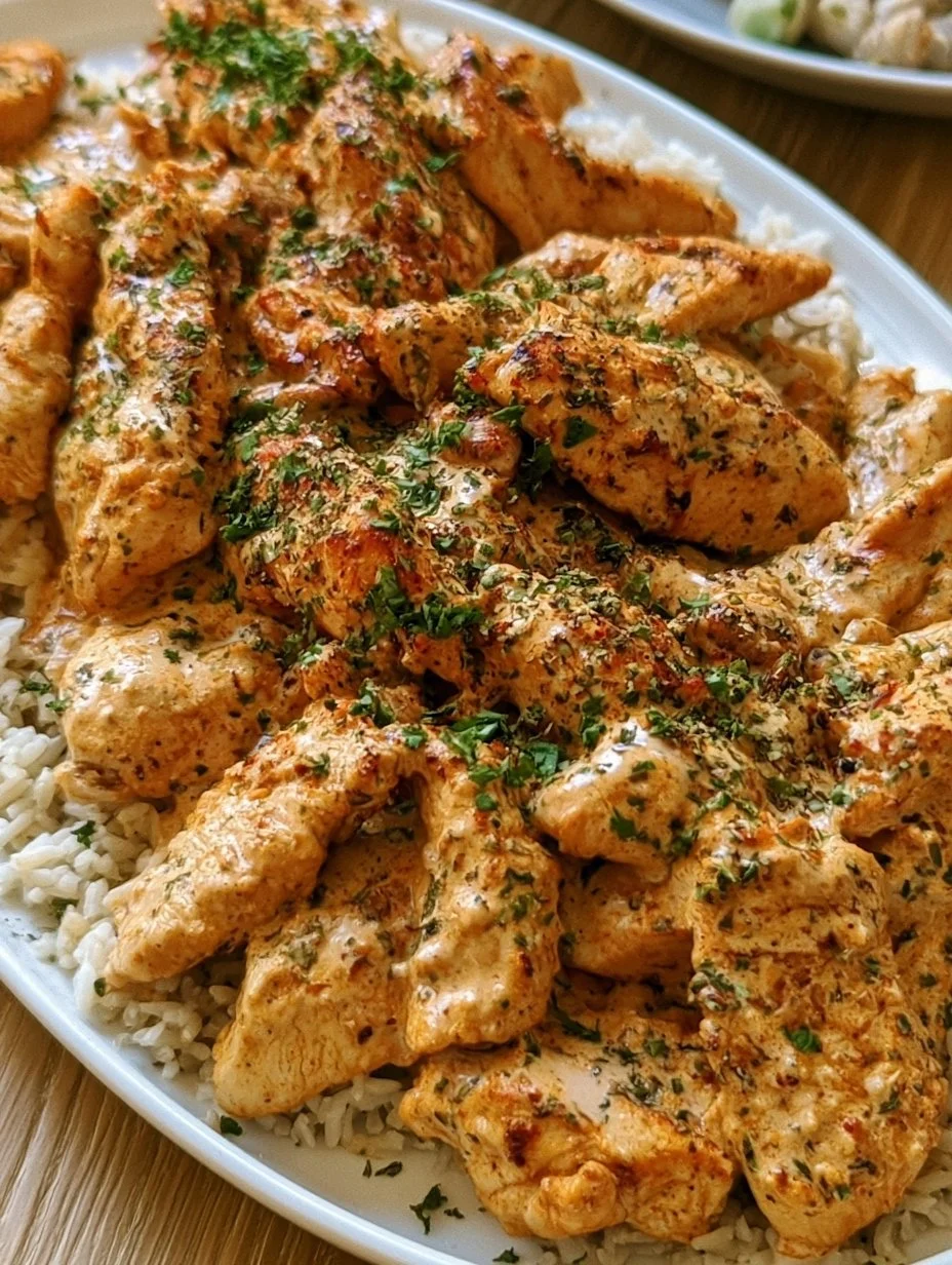 Hähnchen Gyros in cremiger Schmand Soße