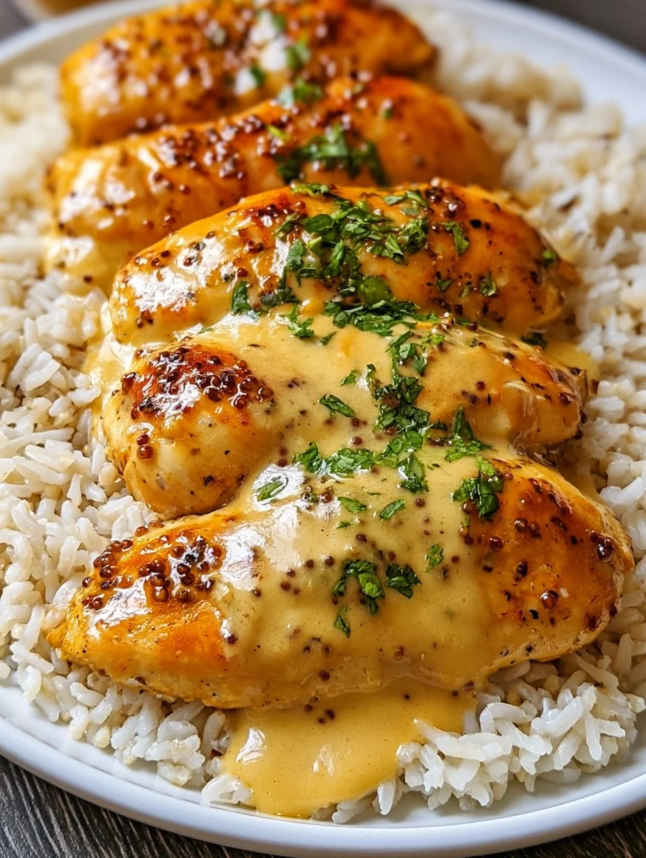 Honig Senf Hähnchen mit Reis – Superschnell und Lecker