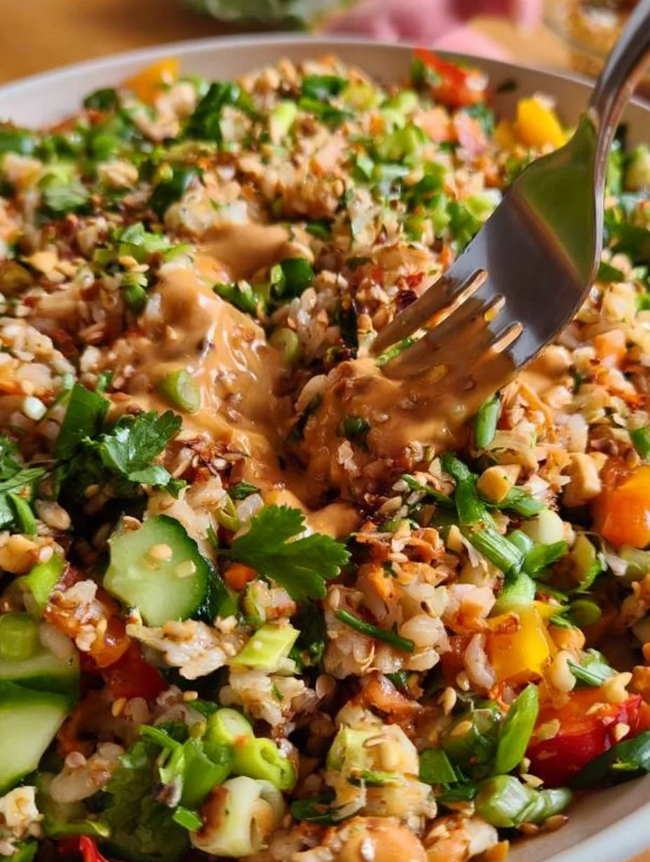 Satay Crispy Rice Salad for Fresh Enjoyment Moments