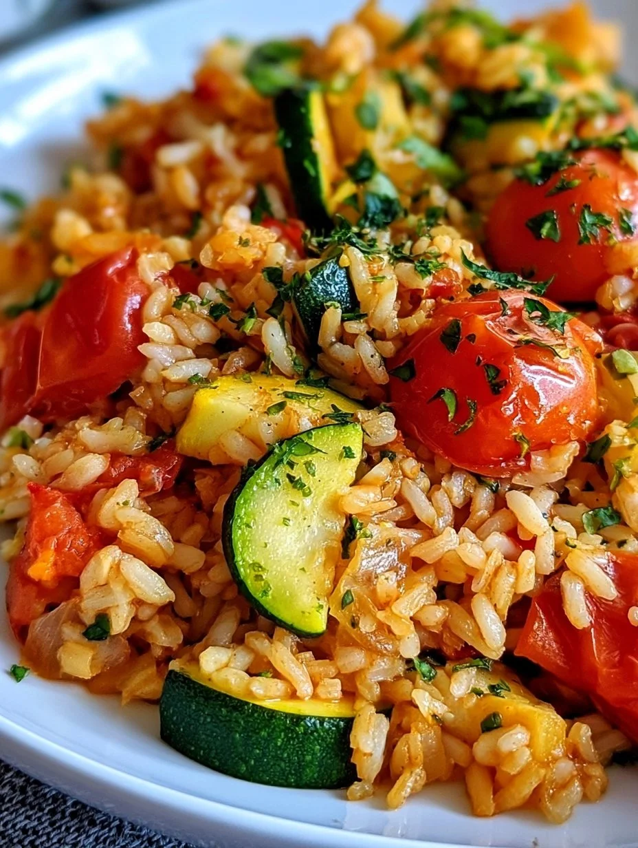 Zucchini-Tomaten-Reis: Einfaches veganes Genussrezept